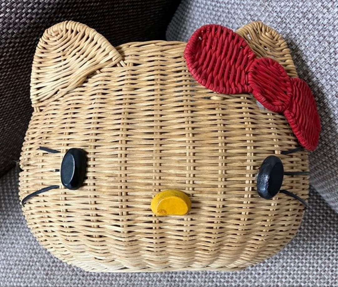 キティ　かご小物入れ　キティ籠　昭和レトロ　キティレア　キティちゃんレトロ