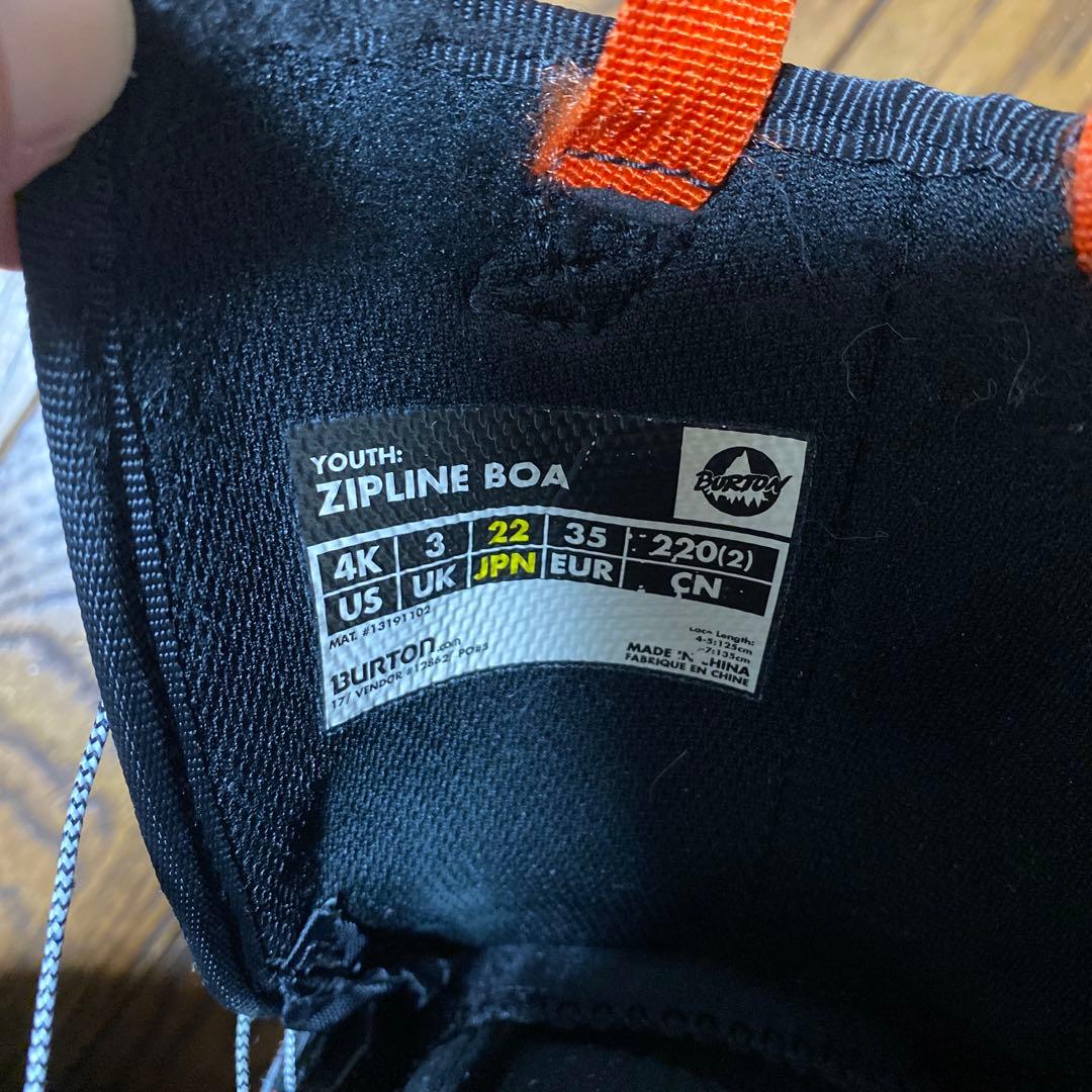 BURTON ZIPLINE 子ども用　スノーボードブーツ ボア　22cm
