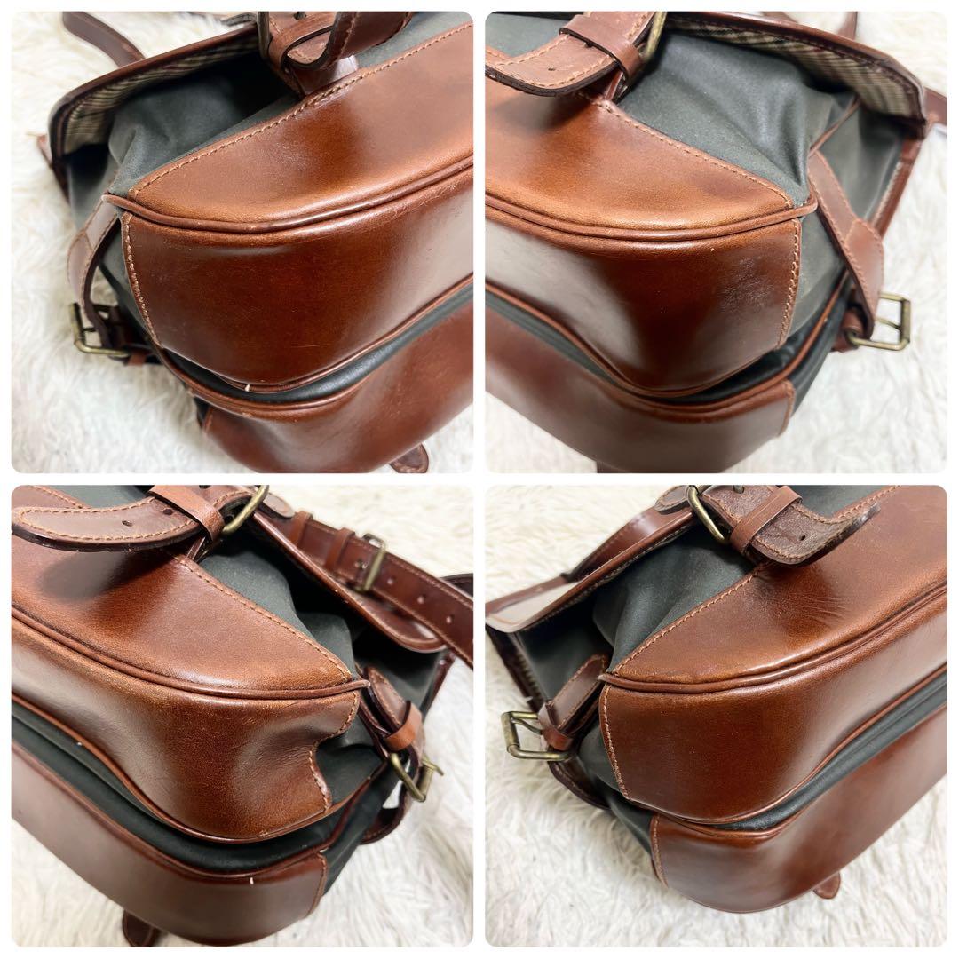 ポロラルフローレン ショルダーバッグ レザー ヴィンテージ 茶色 2層式 棒 鞄