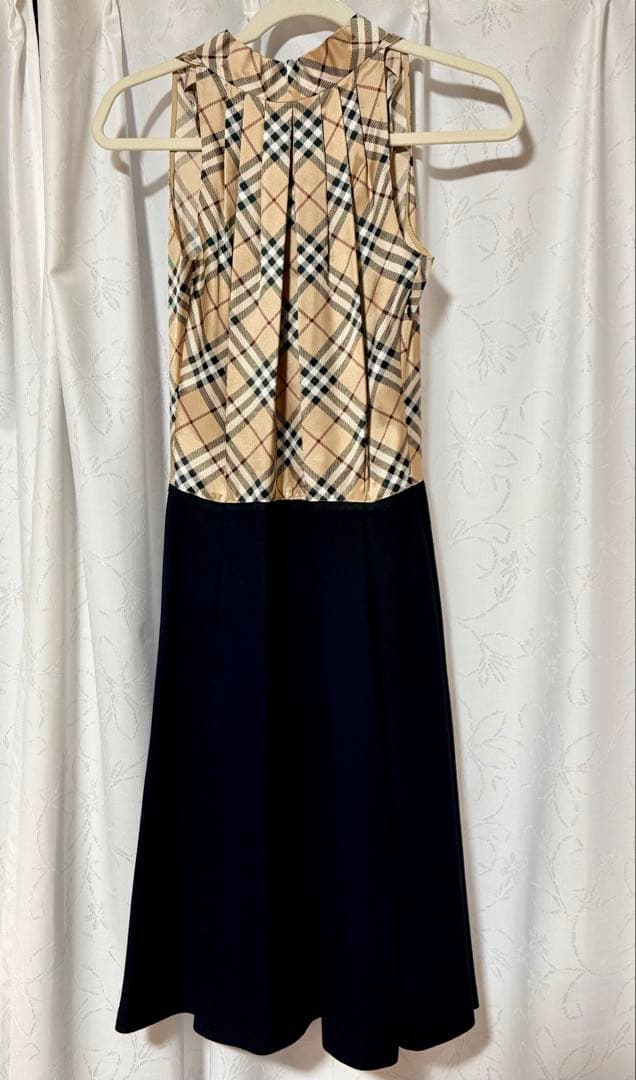 Burberry バーバリー　ブルーレーベル　チェック　ワンピース　ウール 38