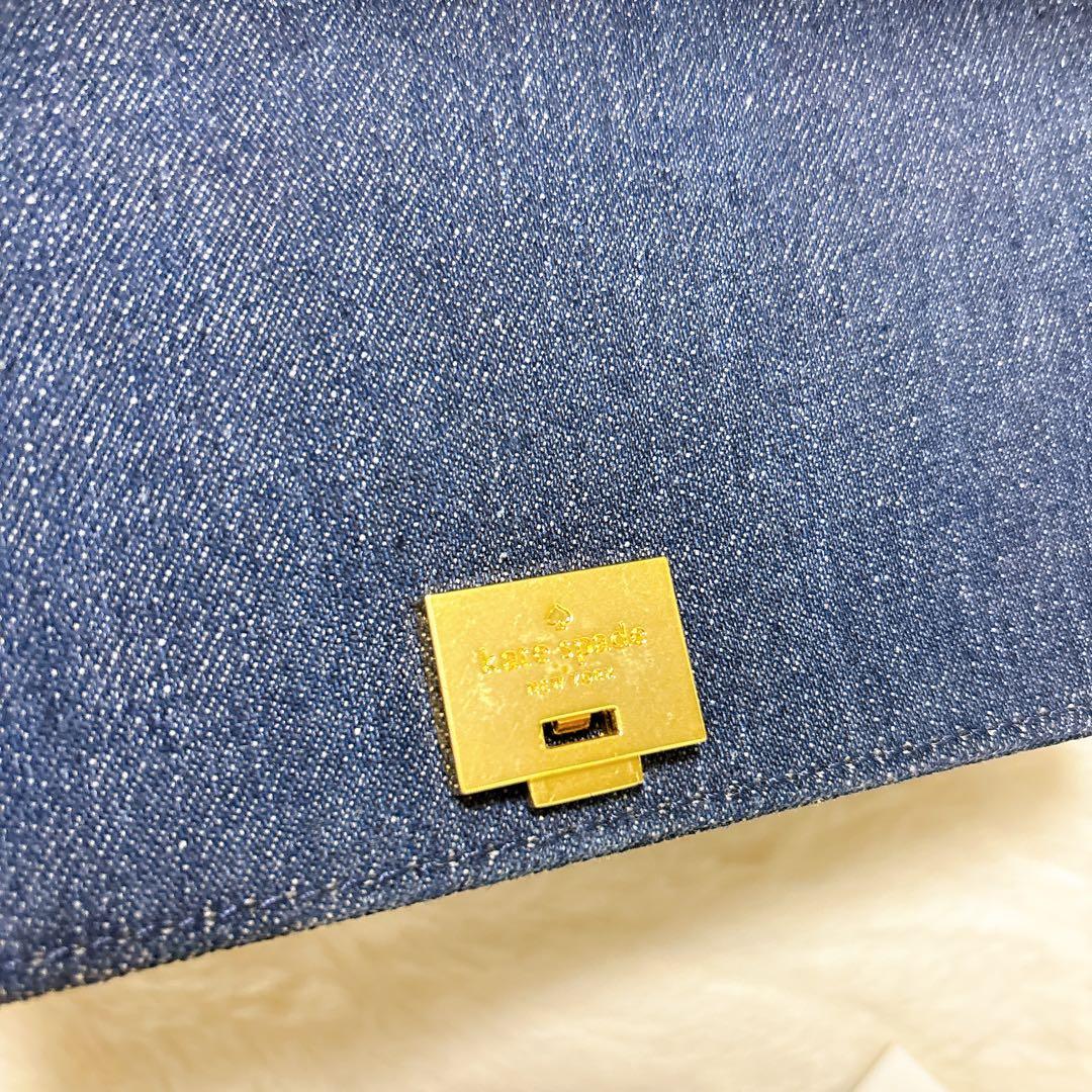 ケイトスペード　ホワイトロックロードジャミー　ショルダーバック　デニム　スタッズ