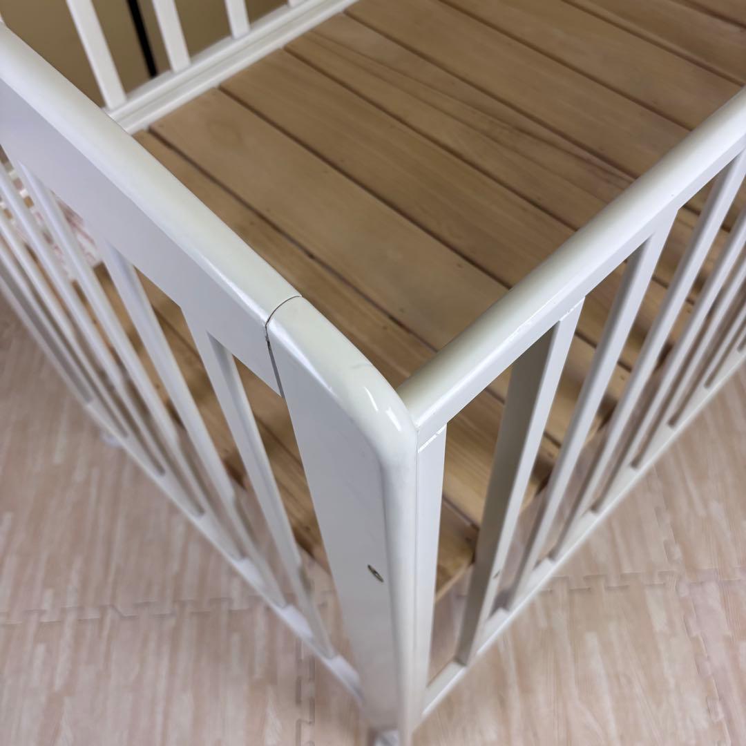 ☆除菌清掃済☆美品☆カトージ　立ちベッド　シンプルコンフォートF　白　すのこ床板