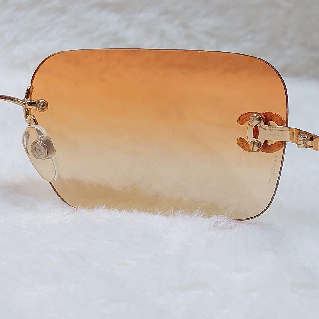 ✨美品✨CHANEL サングラス 4017-D オレンジ ココマーク リムレス