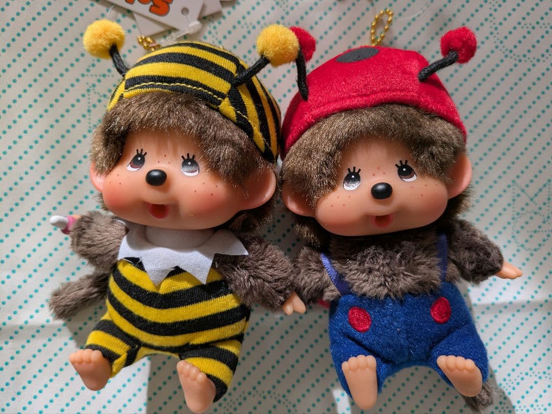 モンチッチ　顔でかモンチッチ　みつばち&てんとう虫