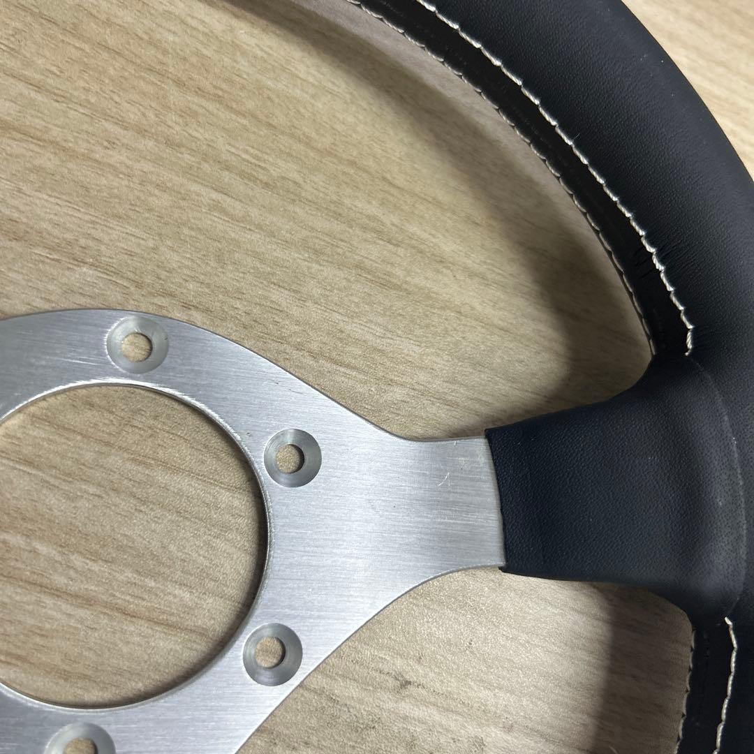 28パイ ステアリングホイール シルバー