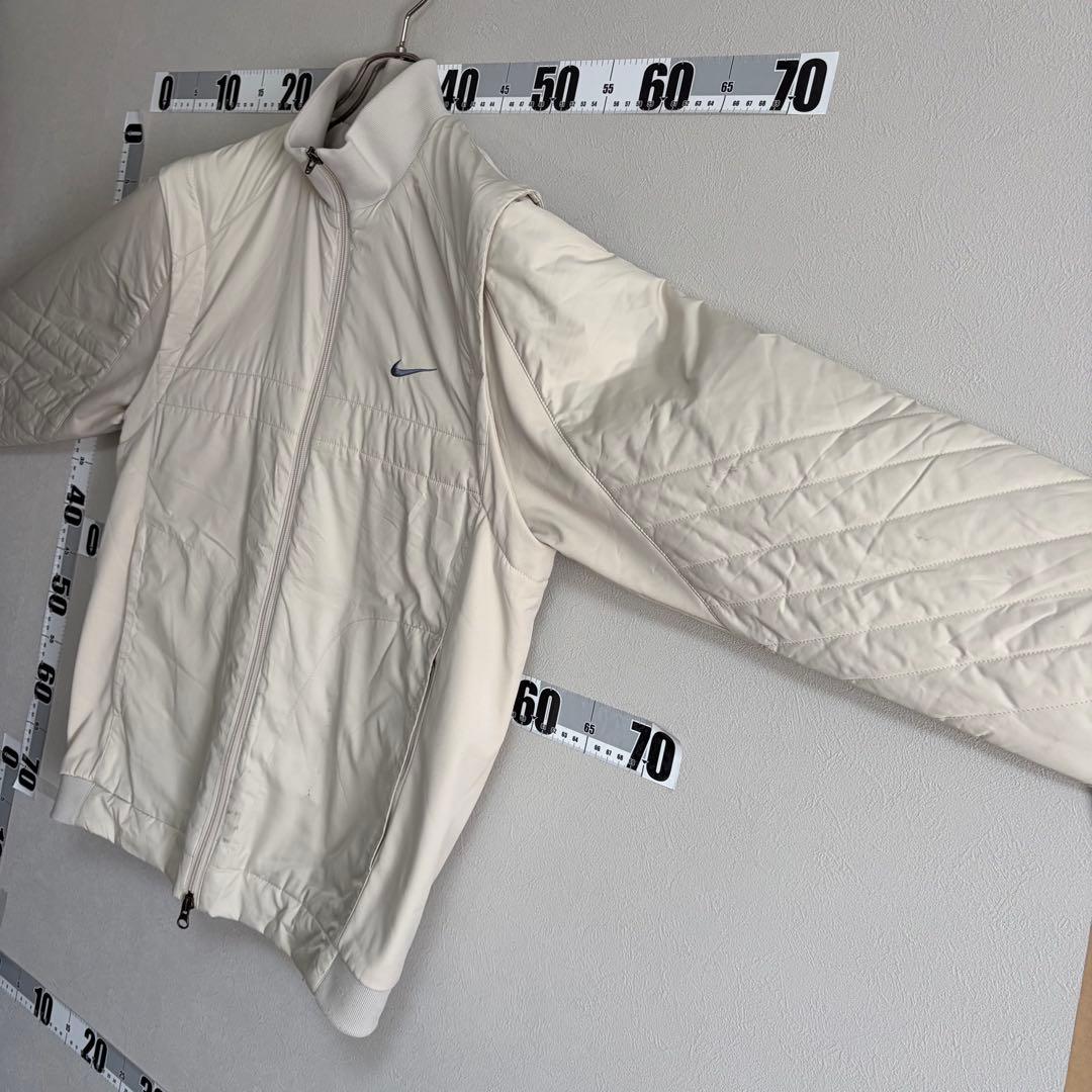 L 白 ナイキ NIKE golf ゴルフ ジャケット ブルゾン 袖取り外し可能