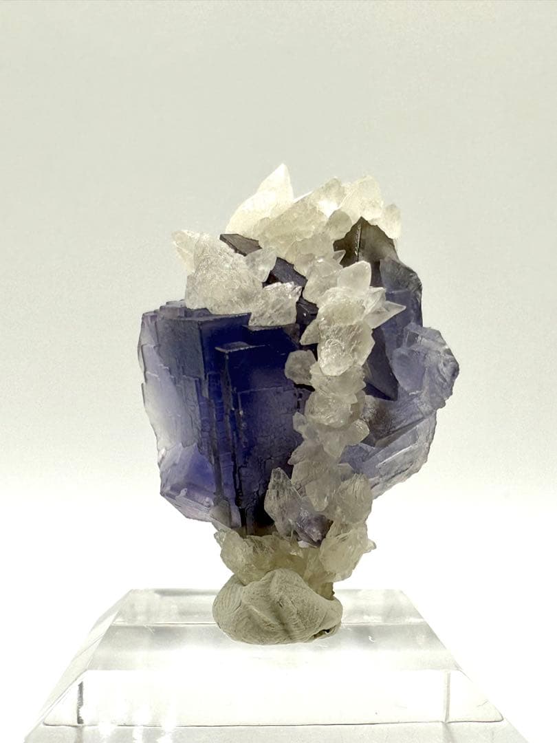 フローライト　犬牙カルサイト　共生　蛍石　原石　鉱物　標本　天然石