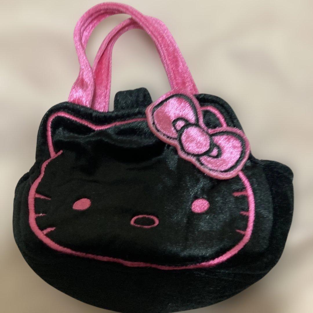 キティちゃん根付けストラップ、指人形、ミニバック