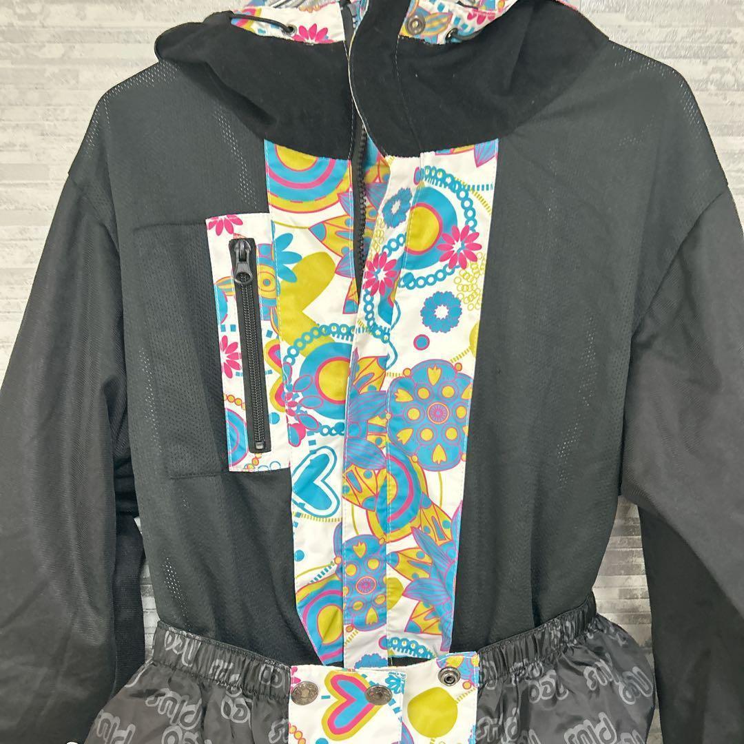 ネオプラス✨スノーボード ジャケット 花柄 Mサイズ 白　ウィンター　スポーツ