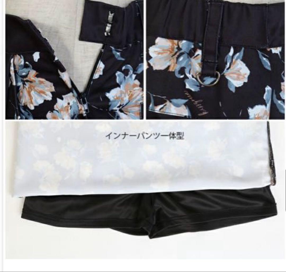 新品タグ付き　キスオンザグリーン りぼんボウタイ付き花柄トップス&スカート　L