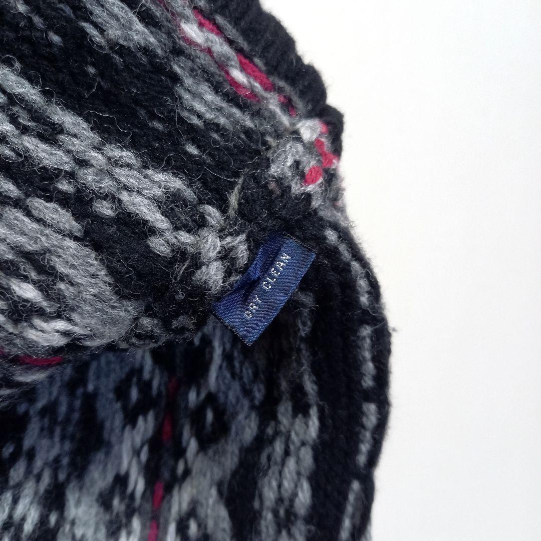 黒！ 90s ポロ ラルフローレン ラムズウール フェアアイルセーター ニット