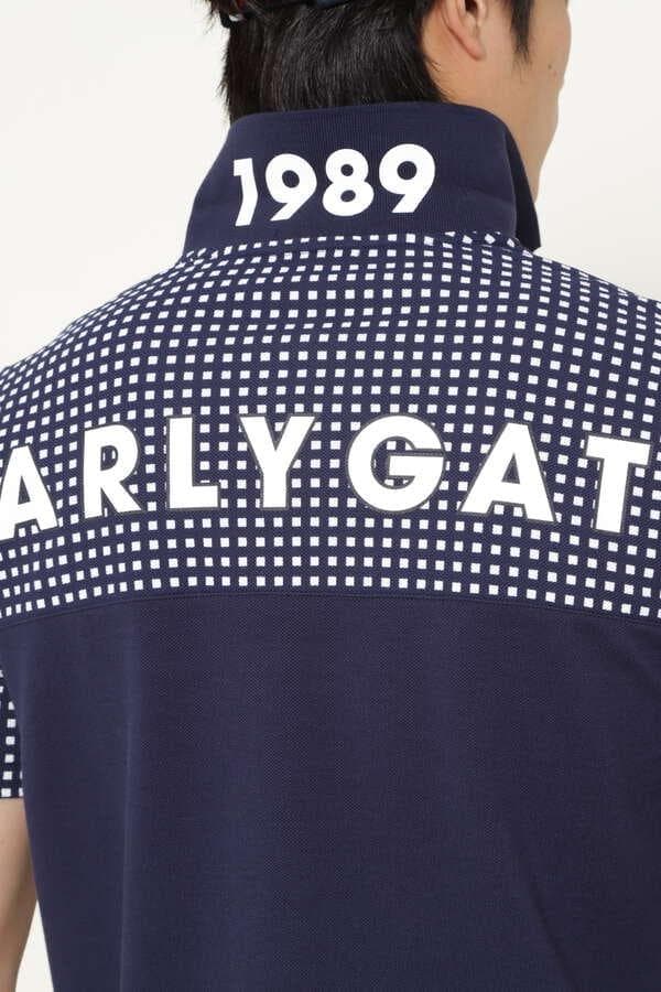 パーリーゲイツ ネイビー 半袖ポロシャツ　サイズ４　新品　バックプリント