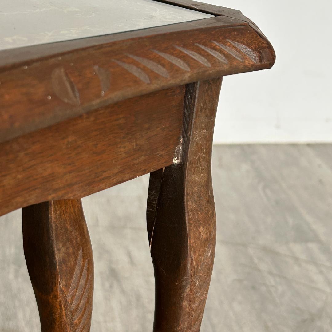 イギリス アンティーク家具 ガラストップ ネストテーブル 845A