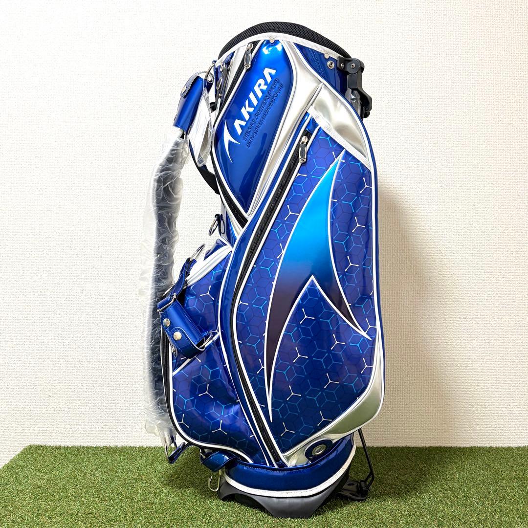 新品｜AKIRA アキラゴルフ　キャディバッグ　スタンド式　ブルー