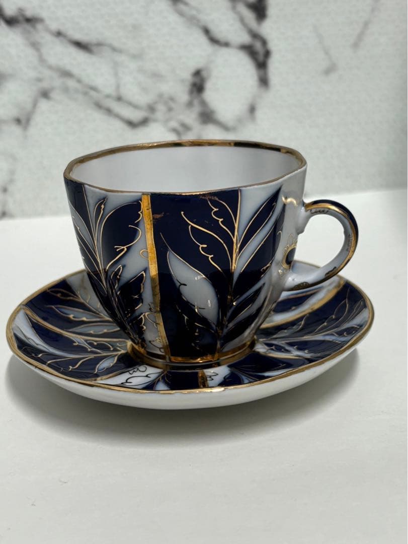 ロシア皇室御用達アンティークロモノーソフインペリアルポーセリン　ティーセット