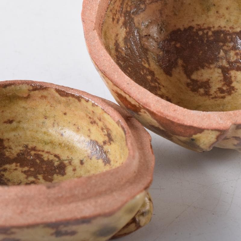 茶道具　松古窯　佐久間芳山作　蕾香合　共布共箱　7684