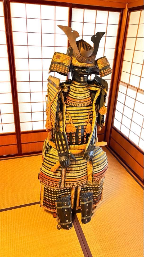 【美品】　等身大甲冑 鎧一式 甲冑・鎧・兜・鎧立て付き