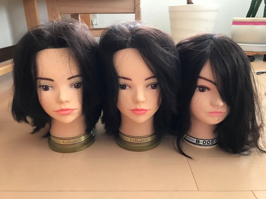 美容師 国家試験用 練習用ウィッグ3体セット