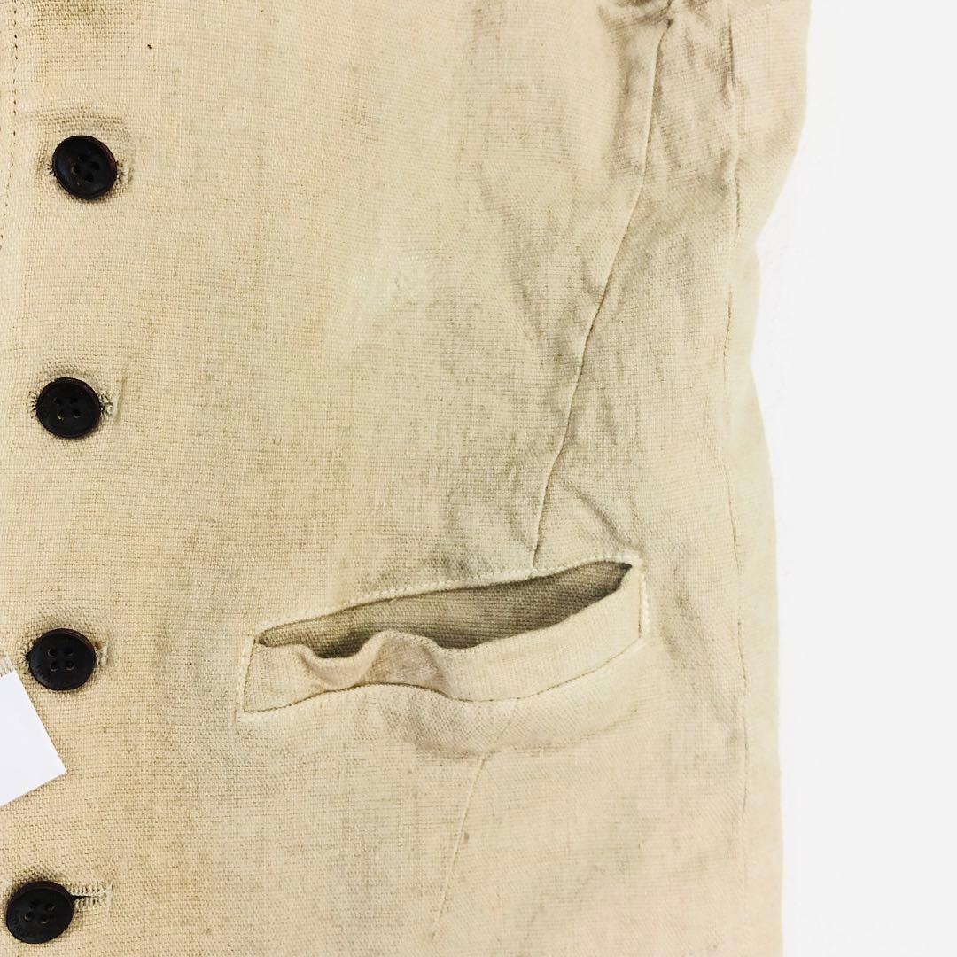 1439 BACKLASH バックラッシュ ベスト　スカル　髑髏　牛革　麻　M