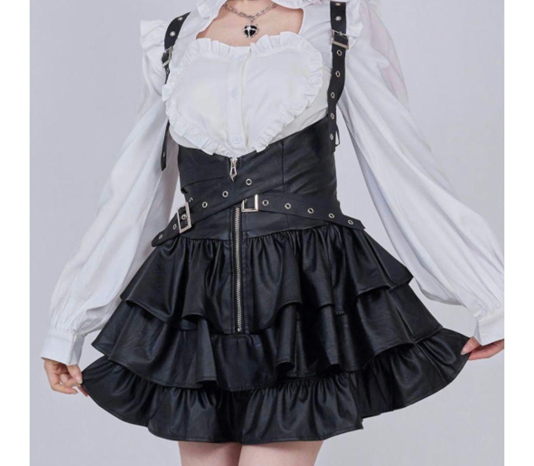 甘*豆様 QOOZA IMVAL Frill Leather Dress