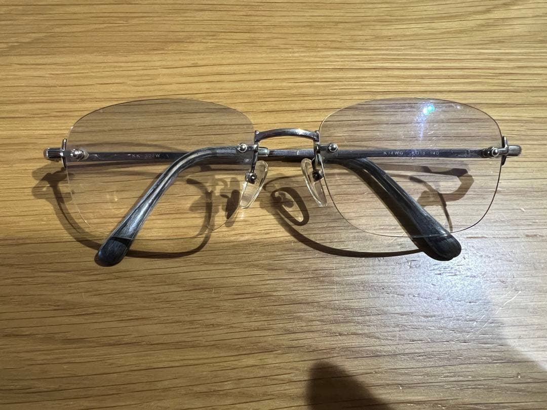 中古14金ホワイトゴールド眼鏡フレーム 26.5g
