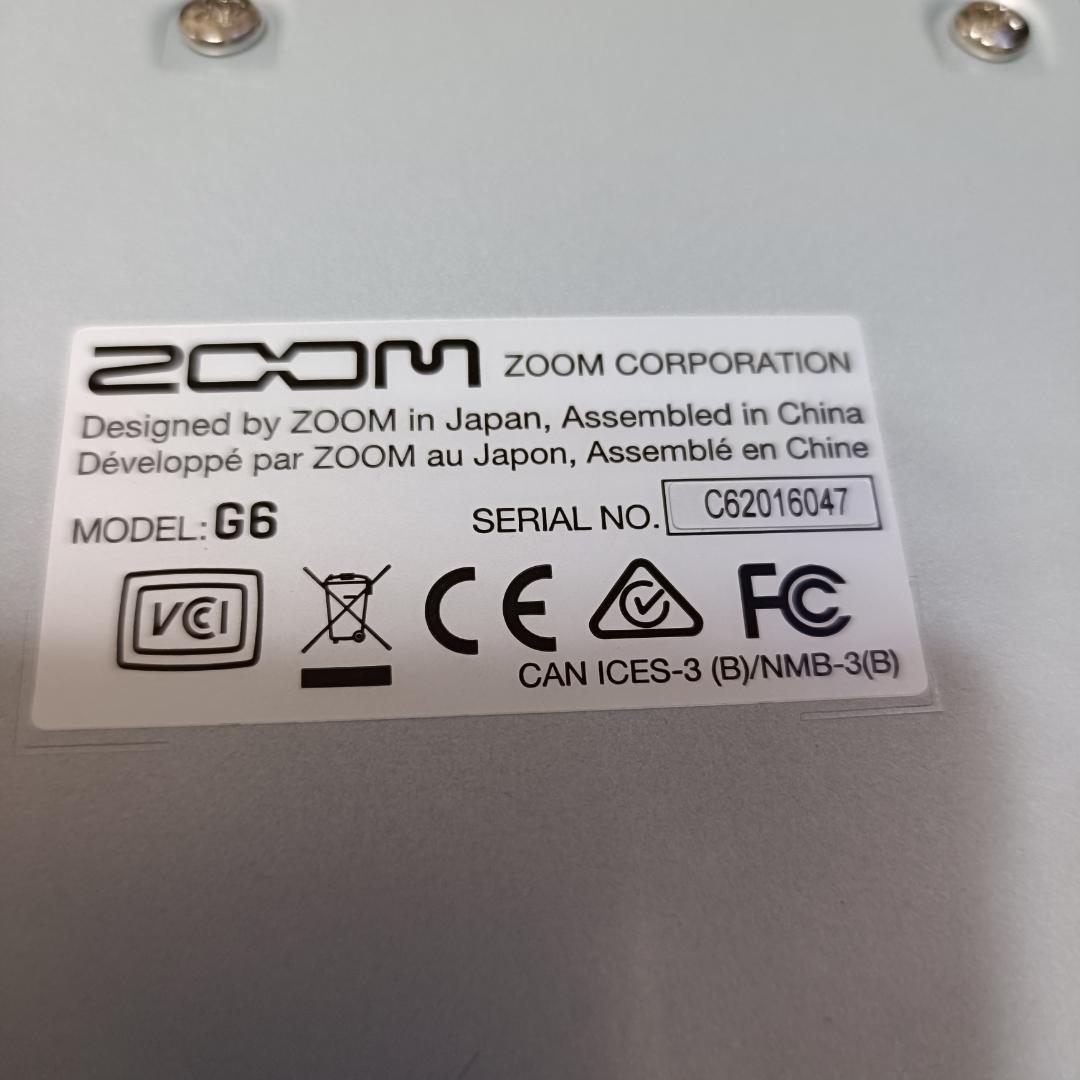 Zoom G6 マルチエフェクター ACアダプタ付 純正箱あり 保護フィルム貼付