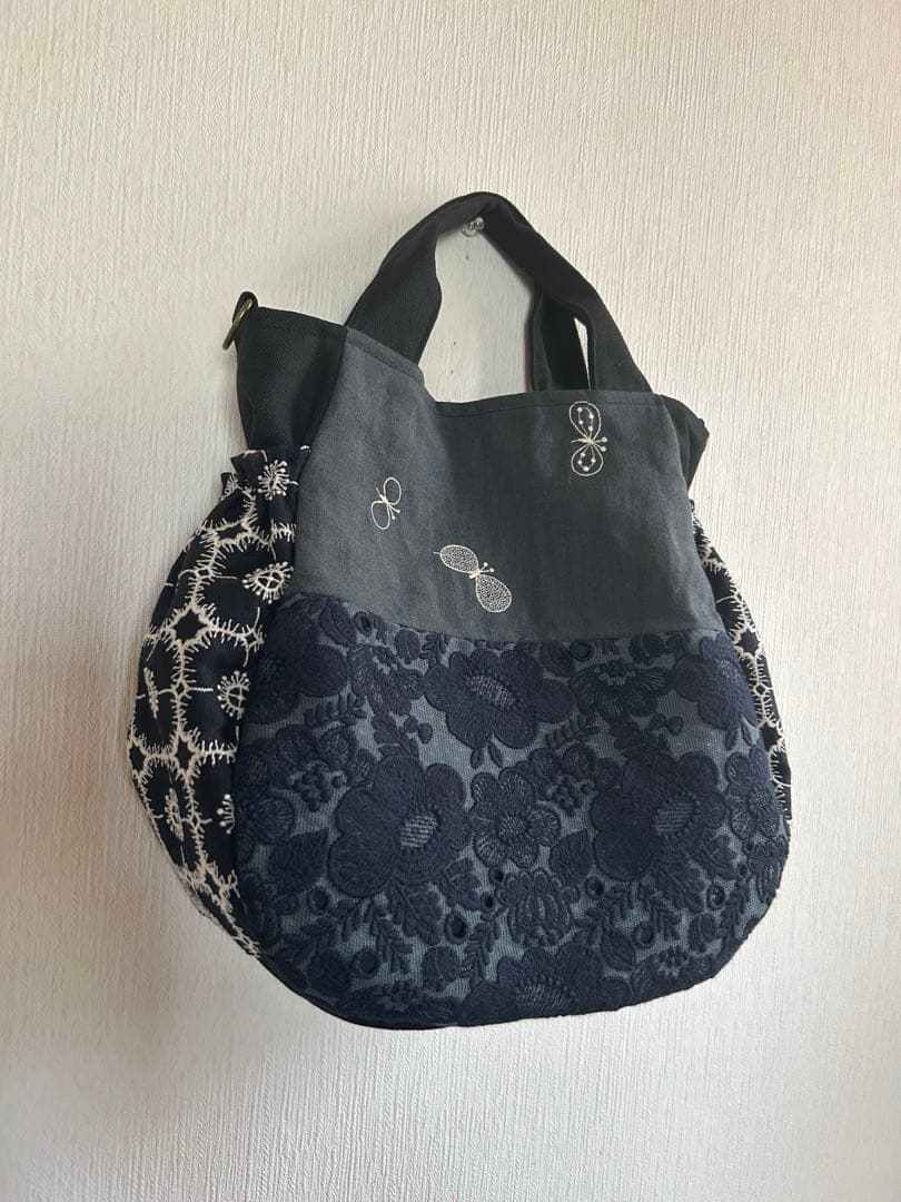 ミナペルホネン＊choucho＋smile flowerギャザポケバッグ✂️