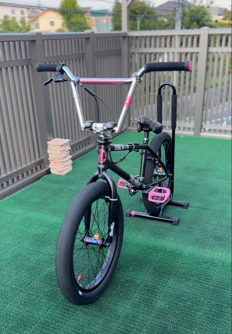 SABUROSAカスタムBMX自転車 20インチ ブラック/ピンク