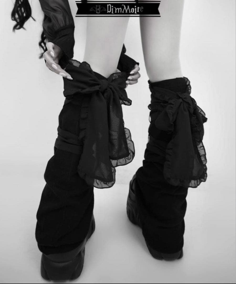 【完売品】dimmoire ニット×シアーレッグウォーマー ブラック
