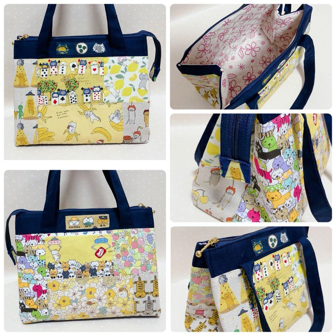 ブチ子。 パッチワークトートバッグ ポーチ