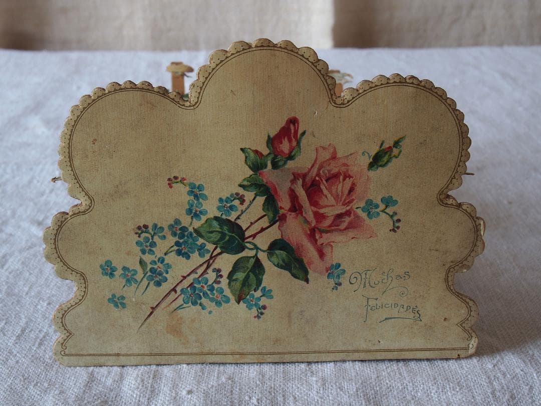 天使と花の装飾のペーパーデコレーション ヴィクトリアン期ペーパークラフトK400