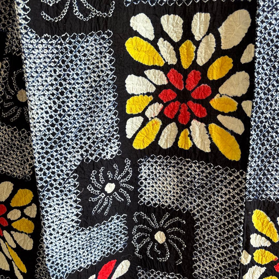 有松絞り　浴衣　美品　花火