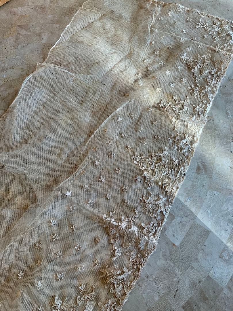フランスアンティークチュールレースヴェール2点※アプリカシオンプリンセスレース