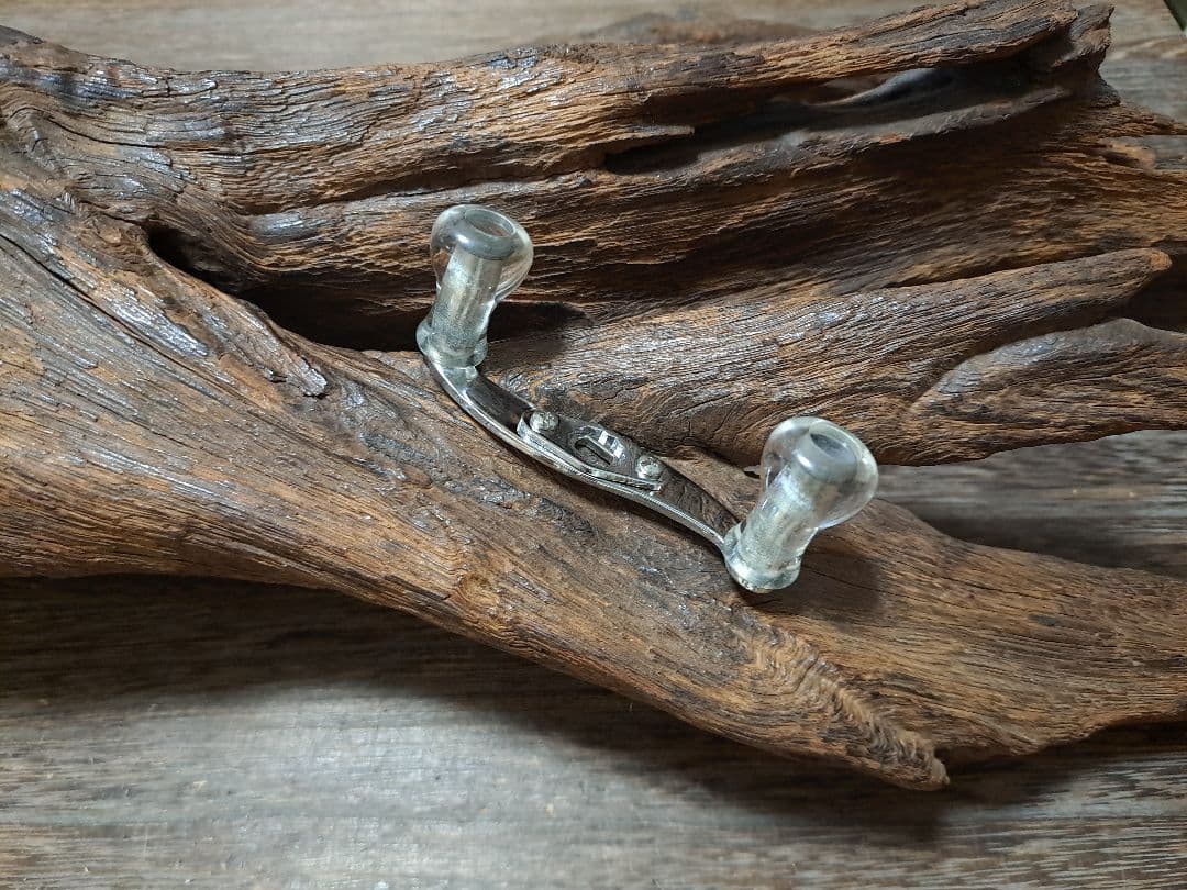 ザウルス　バルサ50　カスタム　S字パワーハンドル　シルバー × クリアノブ