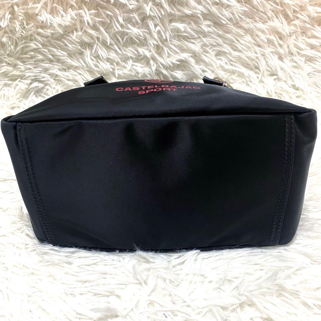 【未使用】　カステルバジャック T挿しBEAR付きサッチェルラウンドバッグ　黒