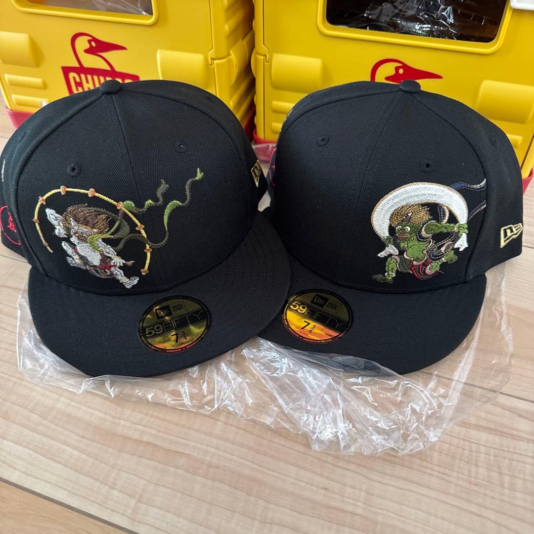 ２個セット　雷神＆風神 7 3/4 風神雷神図屏風 ニューエラ