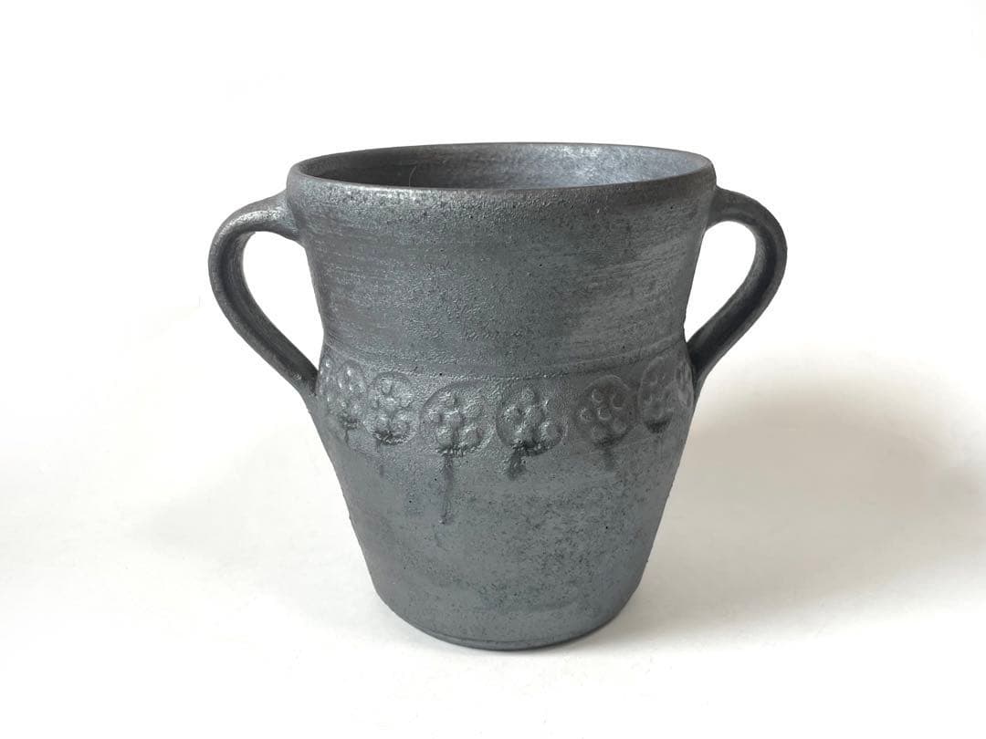 陶芸家　作家物　山本教行　鳥取　岩井窯　花器　花入　手付壺　民藝　民芸