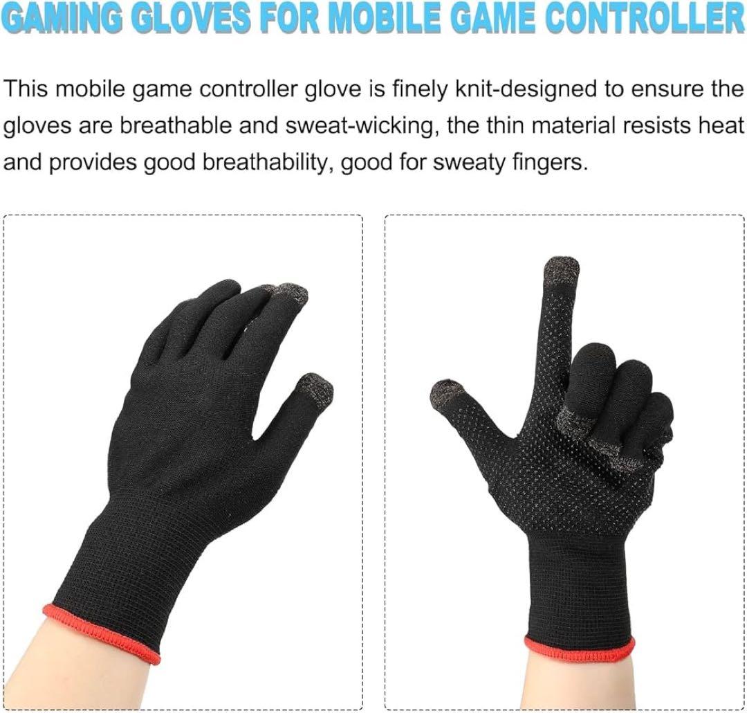 ❣️未使用❣️ゲームグローブ フィンガーゲーム通気性 防汗タッチ ブラック/レッド