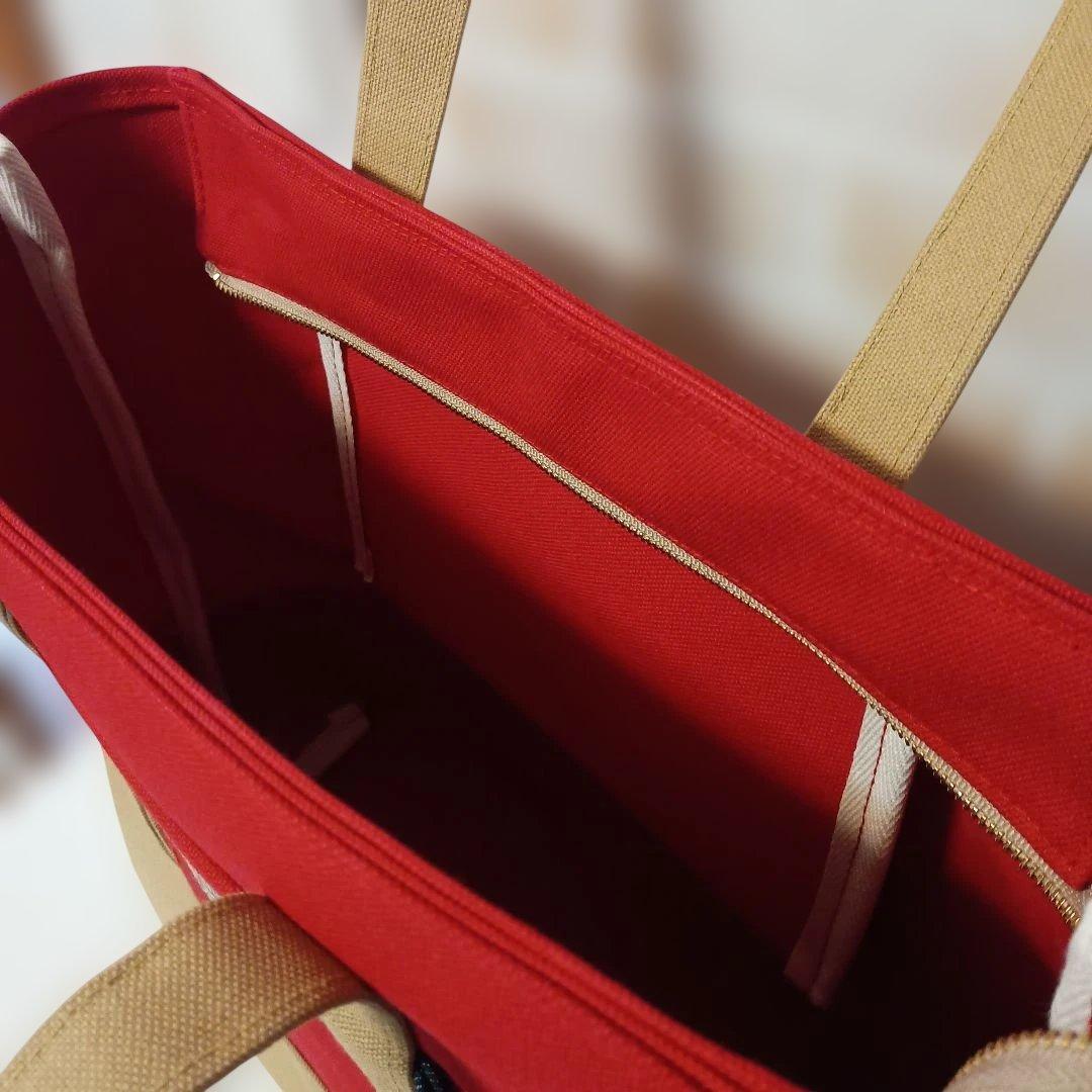 かわいやいちご 倉敷帆布8号使用 トートバッグ（L）