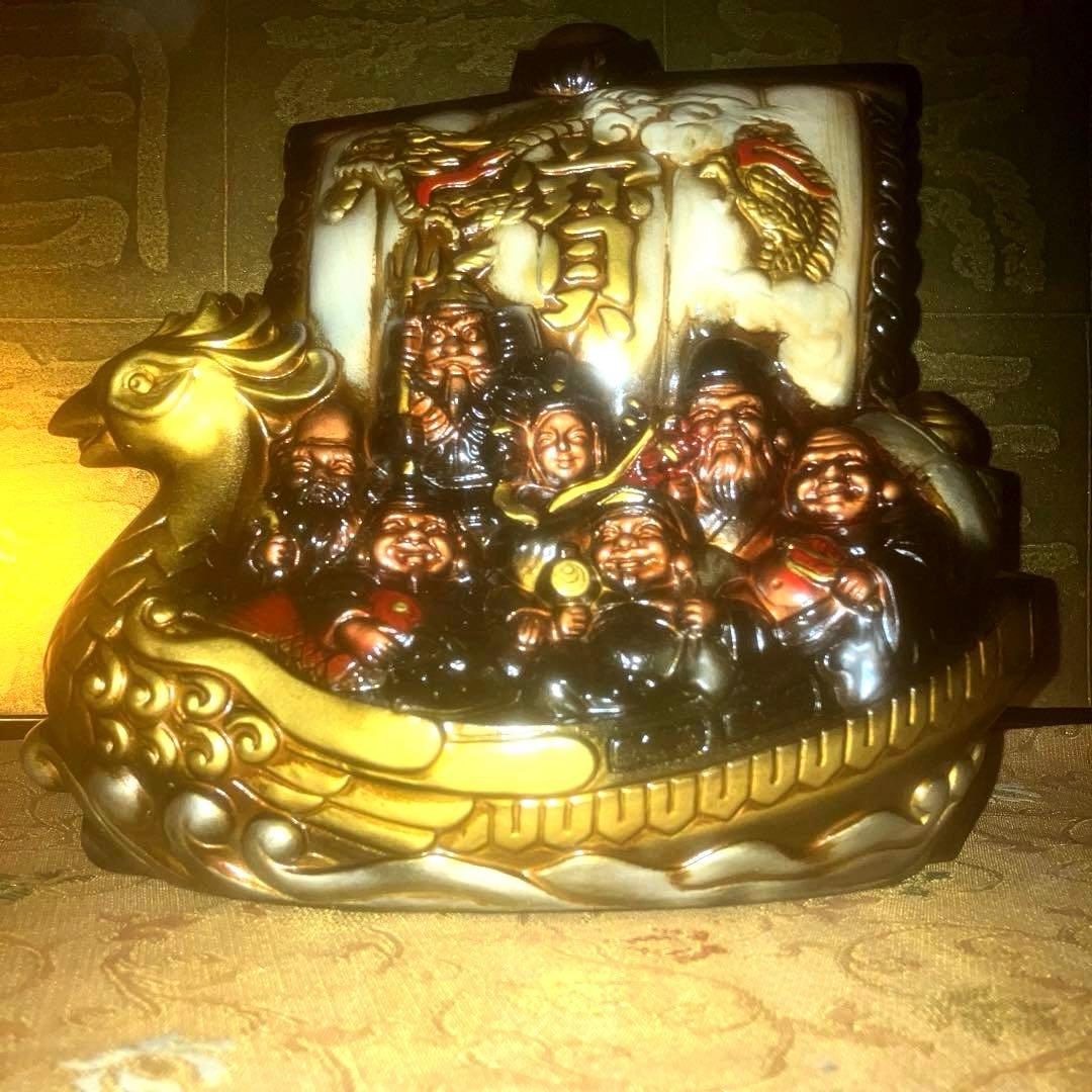 【超特級呪物】陰陽の調和　運気の流れを整える七福神を乗せた鳳凰の宝船　縁起物