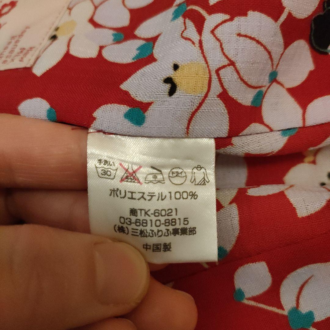 最終値下げ！！ふりふ　オリジナル　浴衣　ポリエステル100％　赤　花柄