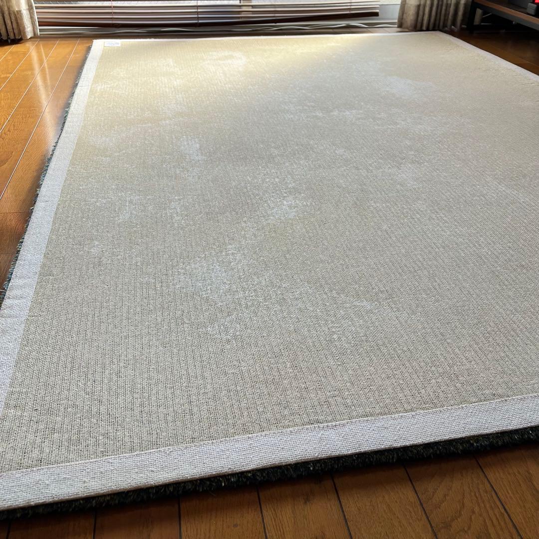 MomoNatural ラグマット 日本製 北欧風 グリーン 長方形 大型