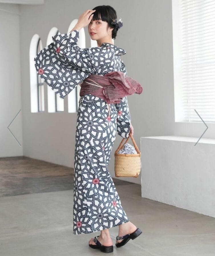 お任せの下駄+お任せの帯締つき◆◆utataneブランド浴衣◆和歌山染め