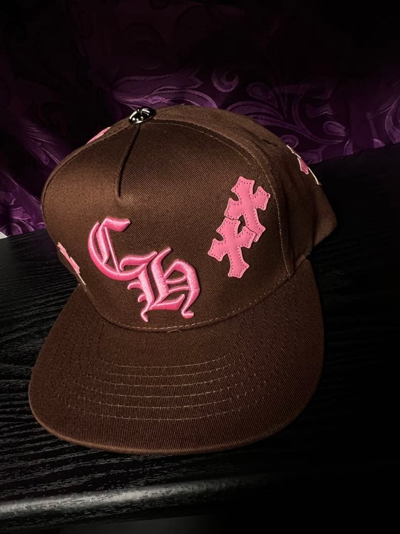 Chrome Hearts CHレザーロゴクロスキャップクロムハート