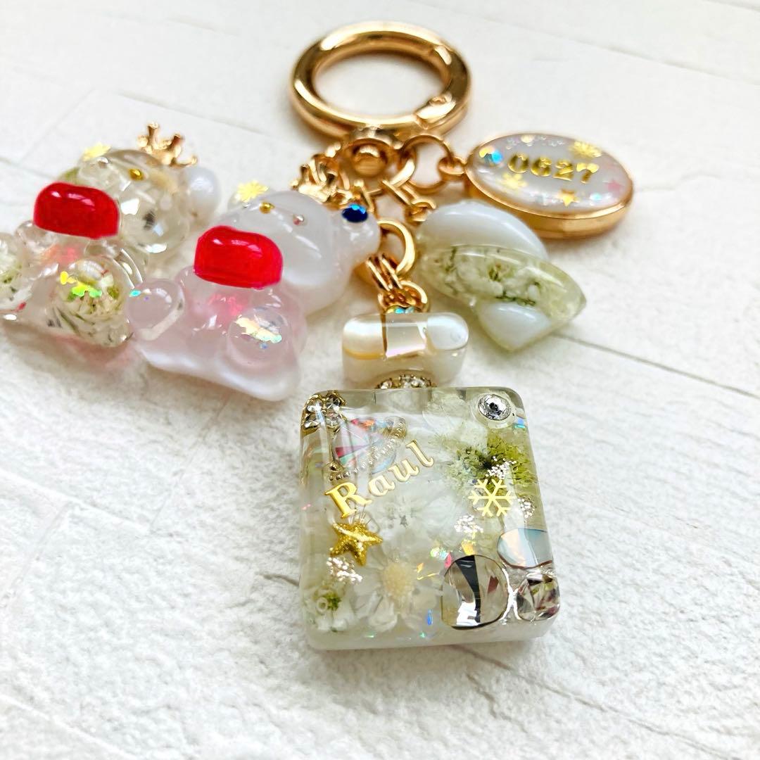 タカママページ　Man名入れレジンキーホルダーバッグチャーム