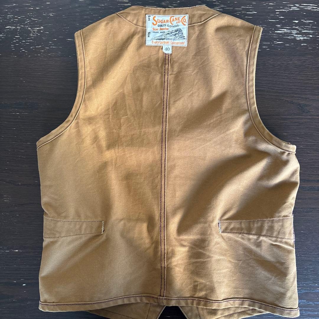 シュガーケーン SUGAR CANE 13oz ブラウンダック ワーク ベスト