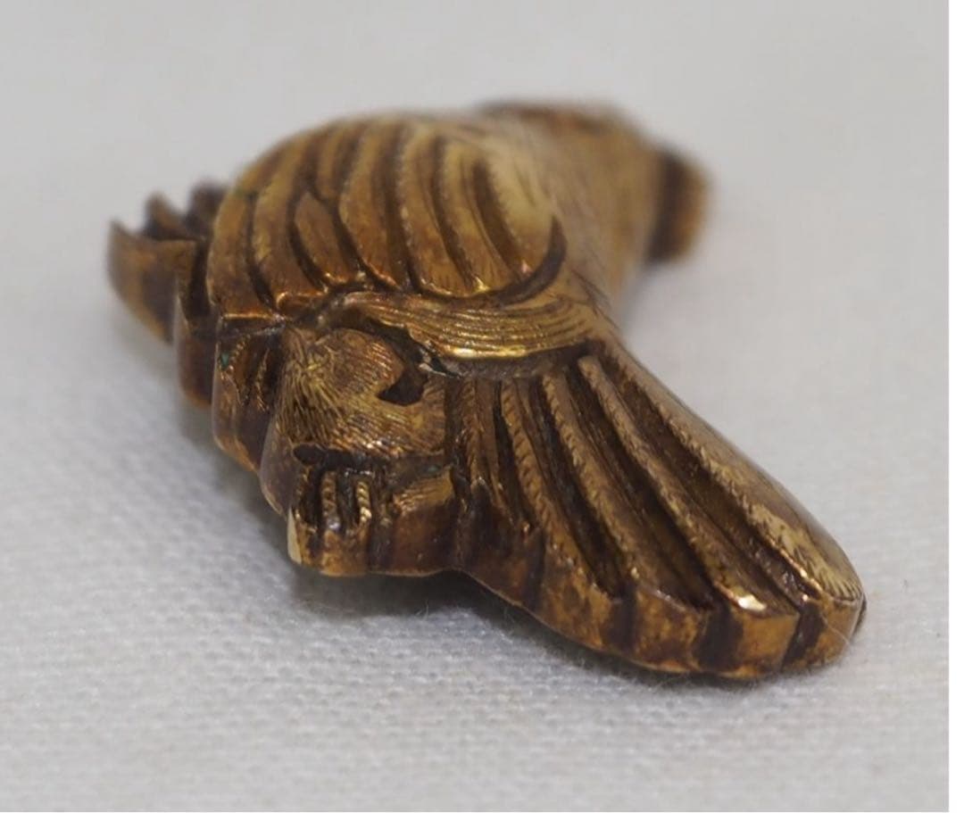 送料無料コレクター放出江戸時代『政義』作　金着せ鶏目貫2点刀装具木箱付大名道具