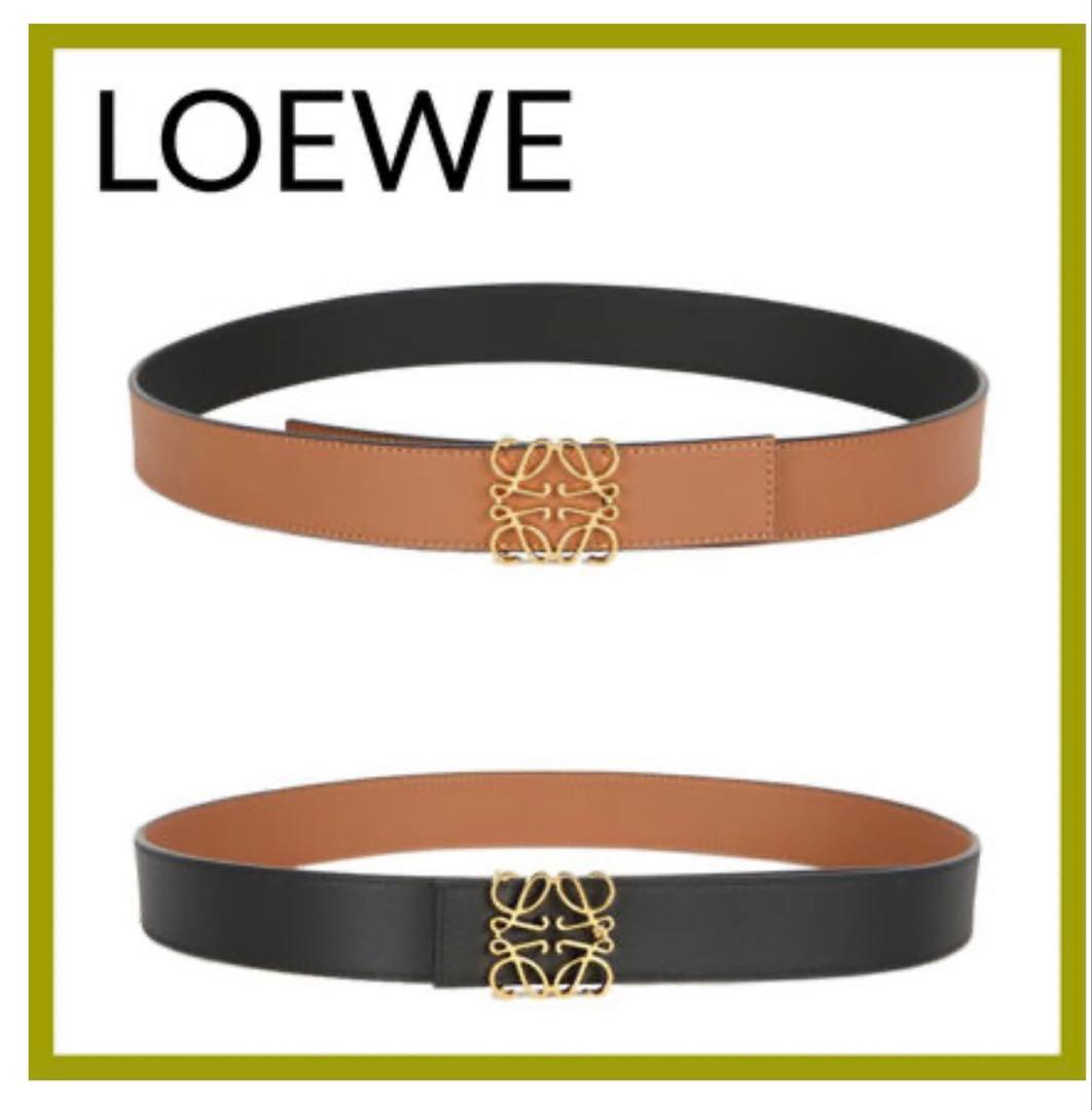 S*n様 ロエベ アナグラム　リバーシブルベルト タン/ブラック　ゴールドバック