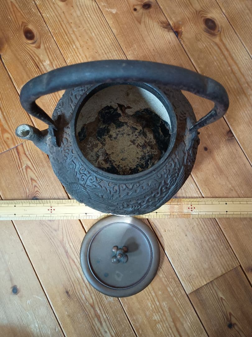 祥雪堂　鉄瓶 　花　鳳凰