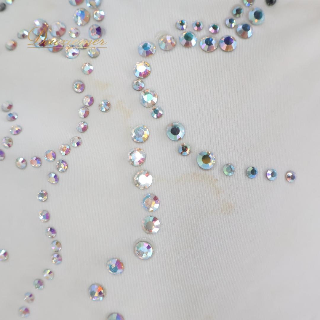 【社交ダンス衣装】ホワイト ラテン ドレス ワンピース 白 無地 上品 綺麗